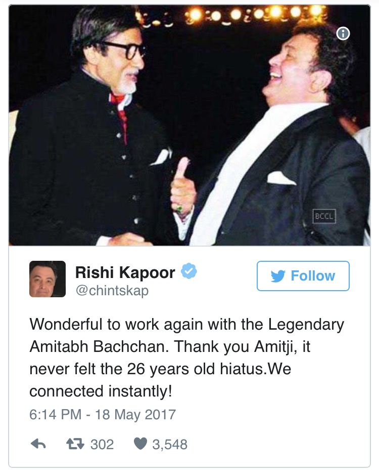Amitabh Bachchan To Play Rishi Kapoor’s Father In The Upcoming Movie ‘102 Not Out’